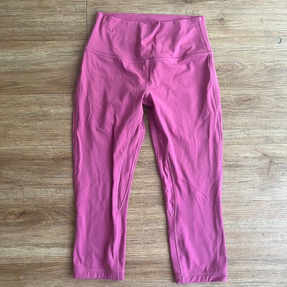 Lululemon Athletic Align High Rise Yoga Pants Crop 21” Pink Lychee Women’s Sz 8 - Picture 1 of 8